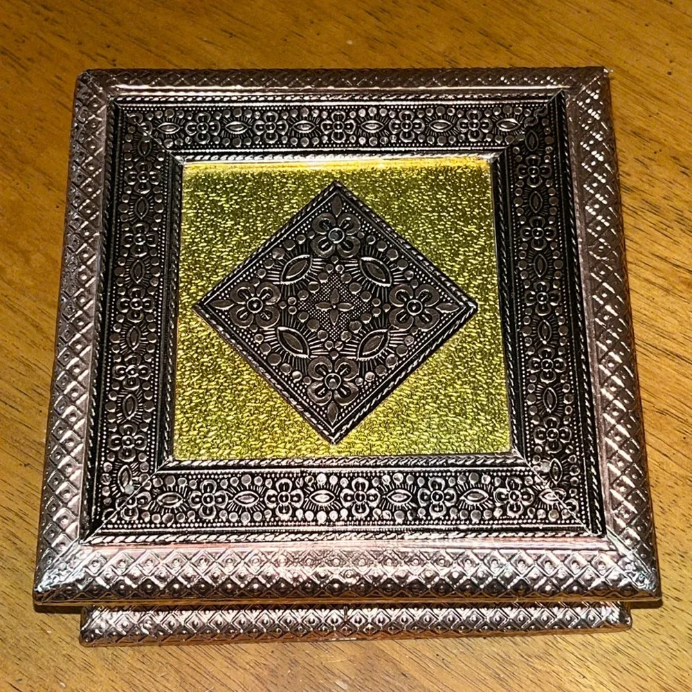 Handmade Rose Gold Black Gold Silver Foil Jewelry Trinket Box